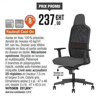Plein ciel Fauteuil Cool-on offre