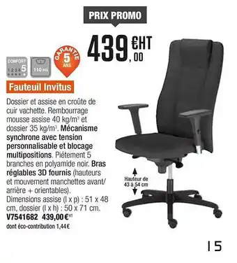 Plein ciel Fauteuil Invitus offre