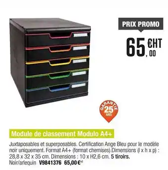 Plein ciel Module De Classement Modulo A4+ offre
