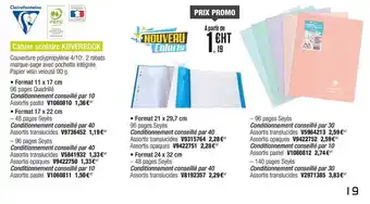 Plein ciel Cahier Scolaire Koverbook offre
