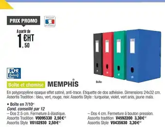 Plein ciel Boîte Et Chemise Memphis offre