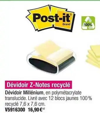 Plein ciel Dévidoir Z-notes Recyclé offre
