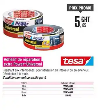 Plein ciel Adhésif De Réparation Extra Power Universal Tesa offre