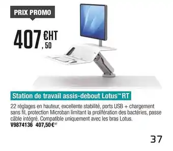 Plein ciel Station De Travail Assis-debout Lotus Rt offre
