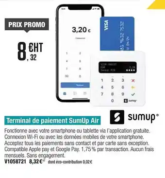 Plein ciel Terminal De Paiement Sumup Air offre