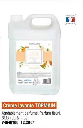 Plein ciel Crème Lavante Topmain offre
