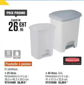 Plein ciel Poubelle à Pédale offre