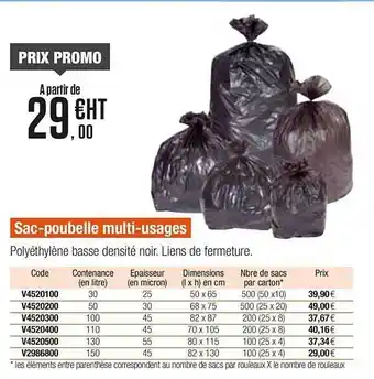 Plein ciel Sac-poubelle Multi-usages offre