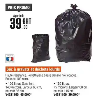 Plein ciel Sac à Gravats Et Déchets Lourds offre