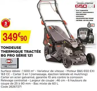 Bricomarché Tondeuse Thermique Tractée Bg Pro Série 121 offre