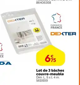 Weldom DEXTER Lot de 3 bâches couvre-meuble offre