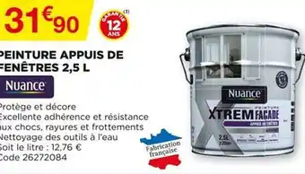 Bricomarché Peinture Appuis De Fenêtre 2,5 L Nuance offre