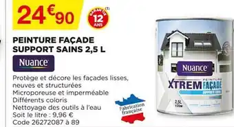 Bricomarché Peinture Façade Support Sains 2,5 L Nuance offre