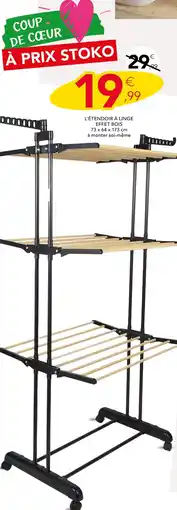 Stokomani L’ÉTENDOIR À LINGE EFFET BOIS offre