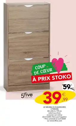 Stokomani 5five LE MEUBLE À CHAUSSURES 3 TIROIRS offre