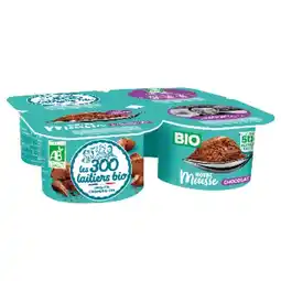 Auchan Mousse Au Chocolat Bio Les 300 Laitiers Bio offre
