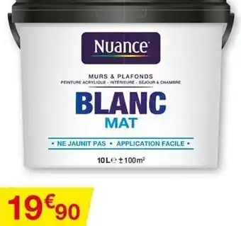 Bricomarché Peinture Murs & Plafonds Blanc Mat Nuance offre