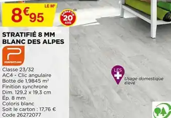 Bricomarché Stratifié 8 Mm Blanc Des Alpes offre