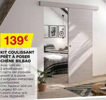 Bricomarché Kit Coulissant Prêt à Poser Chêne Belbao offre