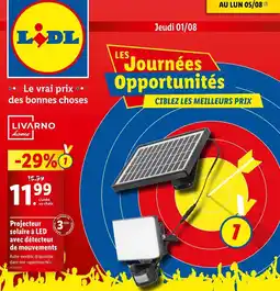 Lidl Livarno - projecteur solaire à led avec déctecteur de mouvements offre