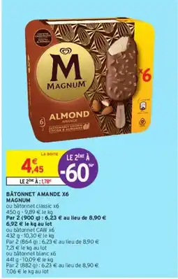 Intermarché Magnum - bâtonnet amande x6 offre