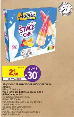 Intermarché Adélie - space one framboise orange citron x8 offre