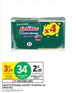 Intermarché Spontex - gratte-éponge secret d'antan x4 offre