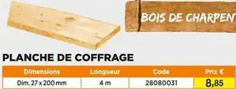 Bricomarché Planche De Coffrage offre