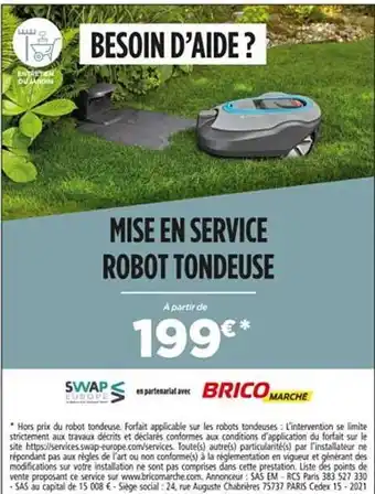 Bricomarché Mise En Service Robot Tondeuse offre