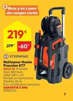 Weldom Sterwins - nettoyeur haute pression st7 offre