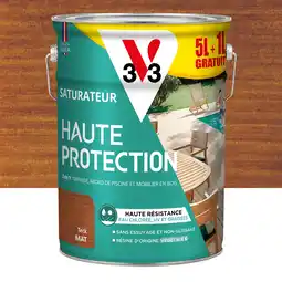 Castorama Saturateur extérieur Haute Protection V33 teck mat 5L + 20% gratuit offre