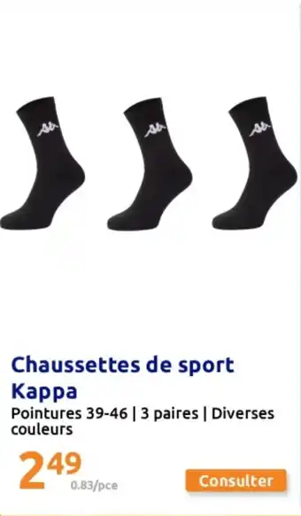 Action Chaussettes de sport Kappa offre