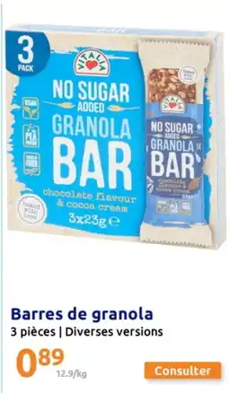 Action Barres de granola 3 pièces | Diverses versions offre