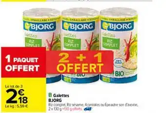 Carrefour Galettes Bjorg offre