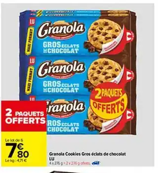 Granola Cookies Gros éclats De Chocolat Lu