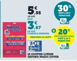 Super U 10 COUVRE-LIVRES OXFORD MAGIC COVER offre
