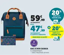 Super U SAC À DOS CABAIA offre
