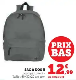 Super U SAC À DOS U offre