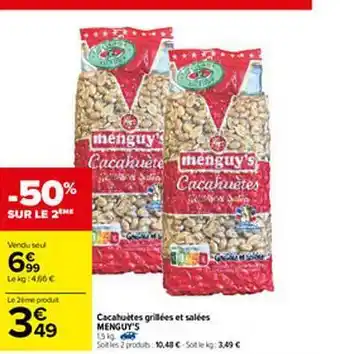 Carrefour Cacahuètes Grillées Et Salées Menguy's offre