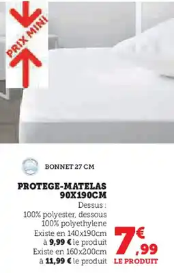 Super U PROTEGE-MATELAS 90X190CM offre
