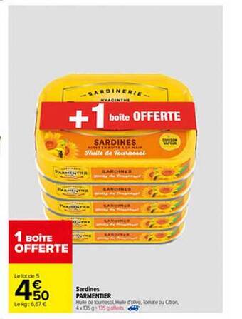 Carrefour Sardines Parmentier offre