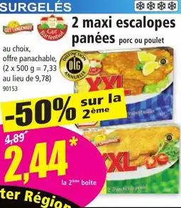 Norma 2 maxi escalopes panées offre