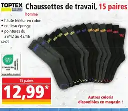 Norma TOPTEX Chaussettes de travail, 15 paires offre
