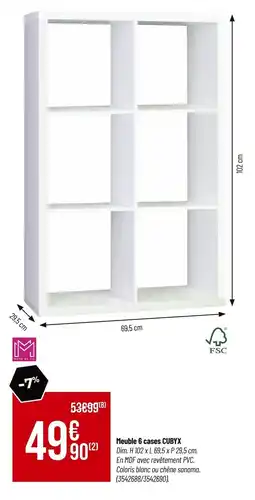 Bricorama Meuble 6 cases CUBYX offre