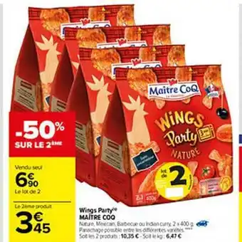 Carrefour Wings Party Maître Coq offre