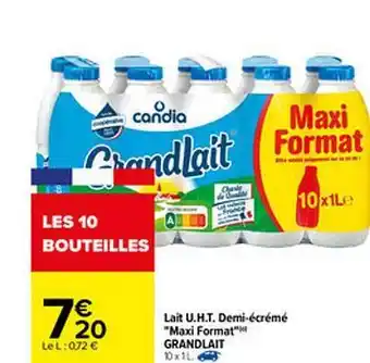 Carrefour Lait U.h.t. Demi-écrémé offre