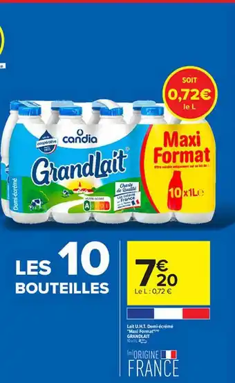 Carrefour Lait U.h.t. Demi-écrémé offre