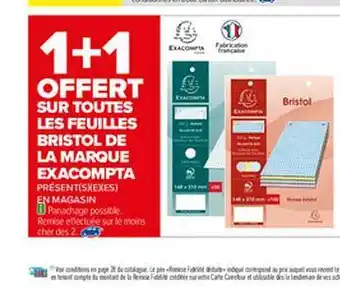 Carrefour Feuilles Bristol De La Marque Exacompta offre