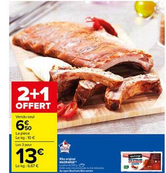 Carrefour Ribs Original Madrange offre
