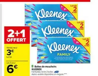Carrefour Boîtes De Mouchoirs Kleenex offre